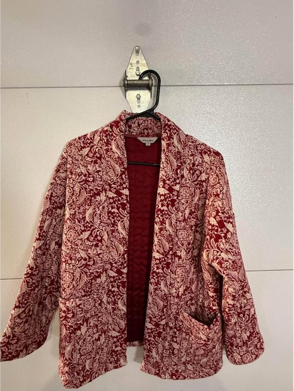 Red Floral Quilted Jacket Size S/P